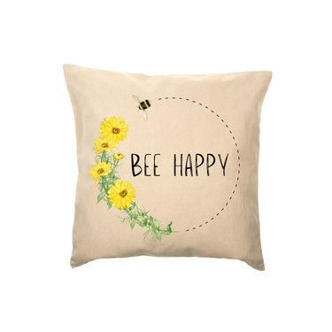 Bee Happy Pillow Cover